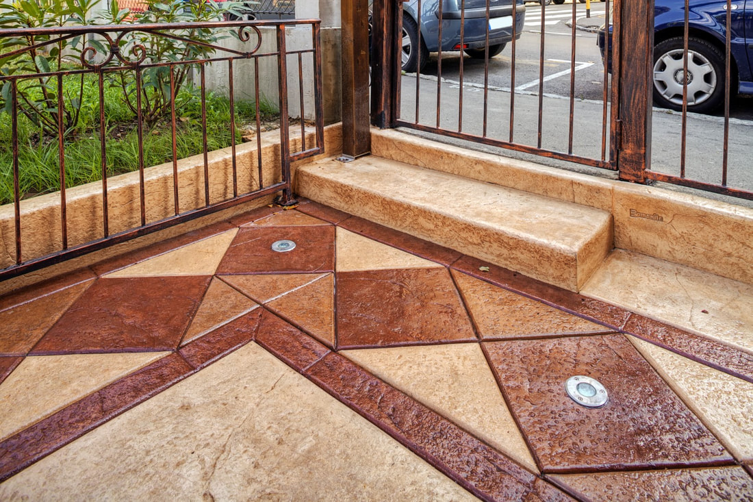 An image of a beautiful stamped concrete design